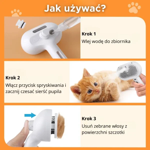 Paroczesak™ Pro 3w1 - Mgiełka, masaż i zero kłaków 'dla kotów i psów'