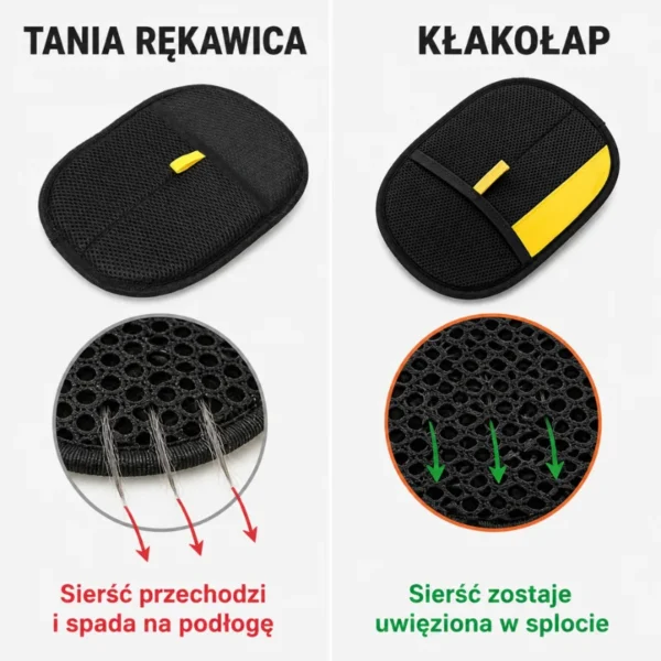 Rękawica Kłakołap - Zbiera sierść, zamiast rozsiewać ją po pokoju.